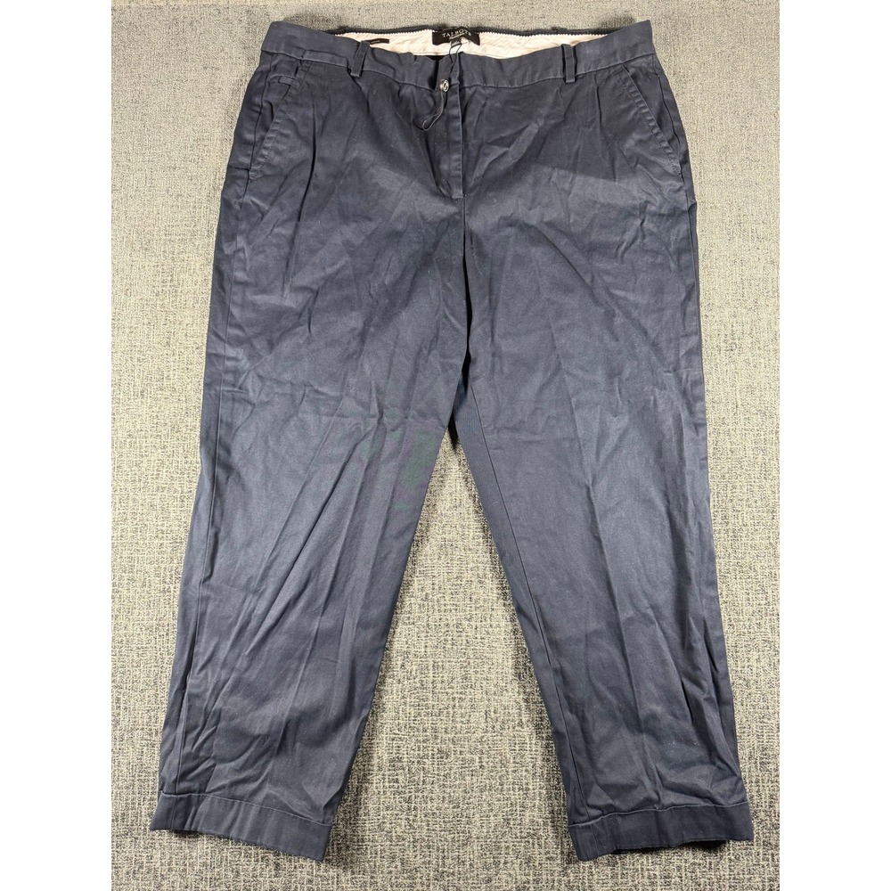 Talbots Signature Navy Blue Ankle Pants Womens 14 Straight Leg Chino Trousers